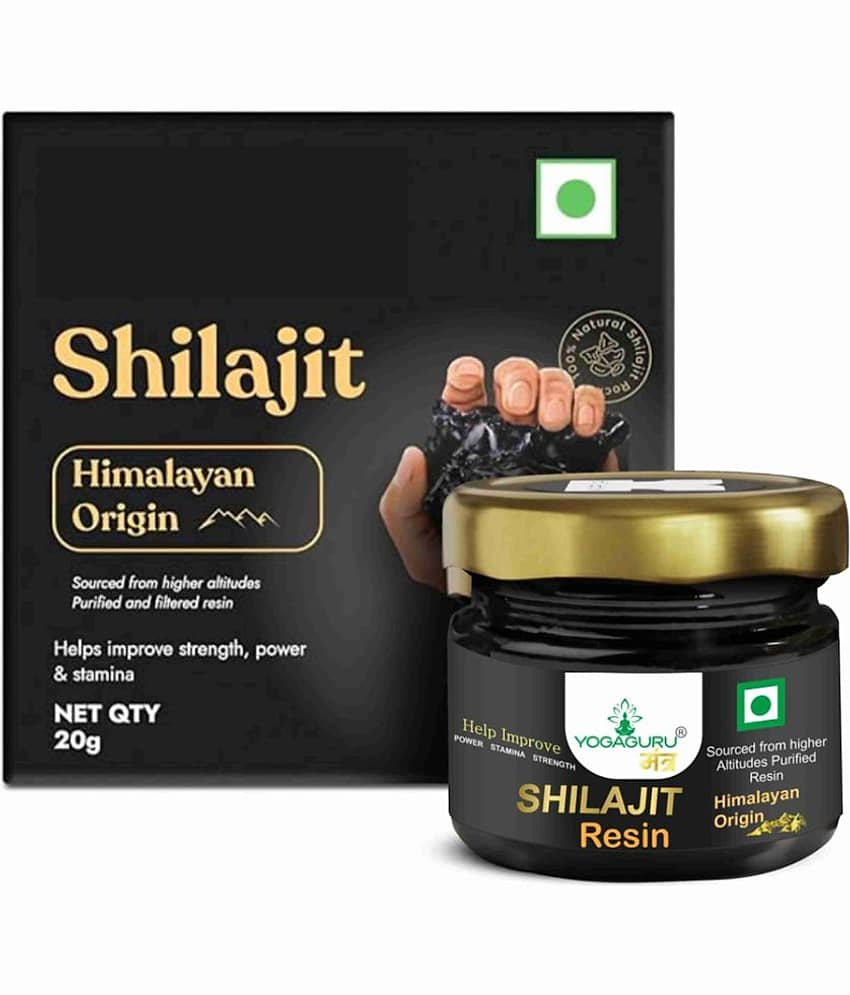 YOGAGURU MANTRShilajit Resin|Rich in Fulvic Acid|For Strength, Power & Stamina 20GM