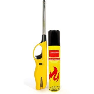Refilable Gas Lighter For Kitchen Stove With Refill Gas Bottle Can (Color May Vary)