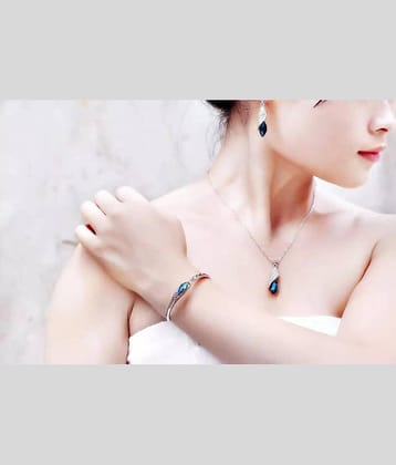 YOUBELLA Silver Alloy Necklace Set ( Pack of 1 )