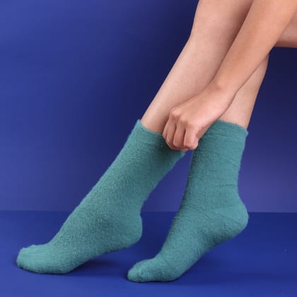 ULTRA SOFT-GREEN FURRY - Cozy & Everyday Wear-Pack of 1-Pair