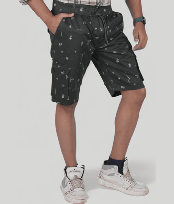 plounge Lime Green Cotton Blend Men's Shorts ( Pack of 1 )