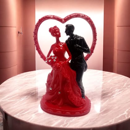 AMS Valentine Love Couple Statue | Romantic Gift for Girlfriend, Boyfriend, Wife, Husband | Anniversary, Wedding, Engagement & Proposal Gift | Handcrafted Elegant Heart Design