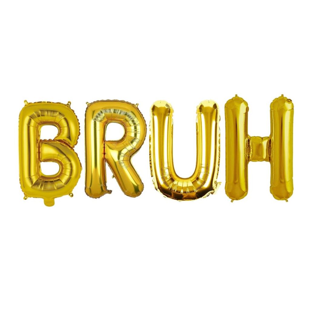 BRUH Golden Foil Balloon Set - Helium or Air Filled - 40 inches - 4PC - Party and Festive Needs | Buy online on ZillyBuy