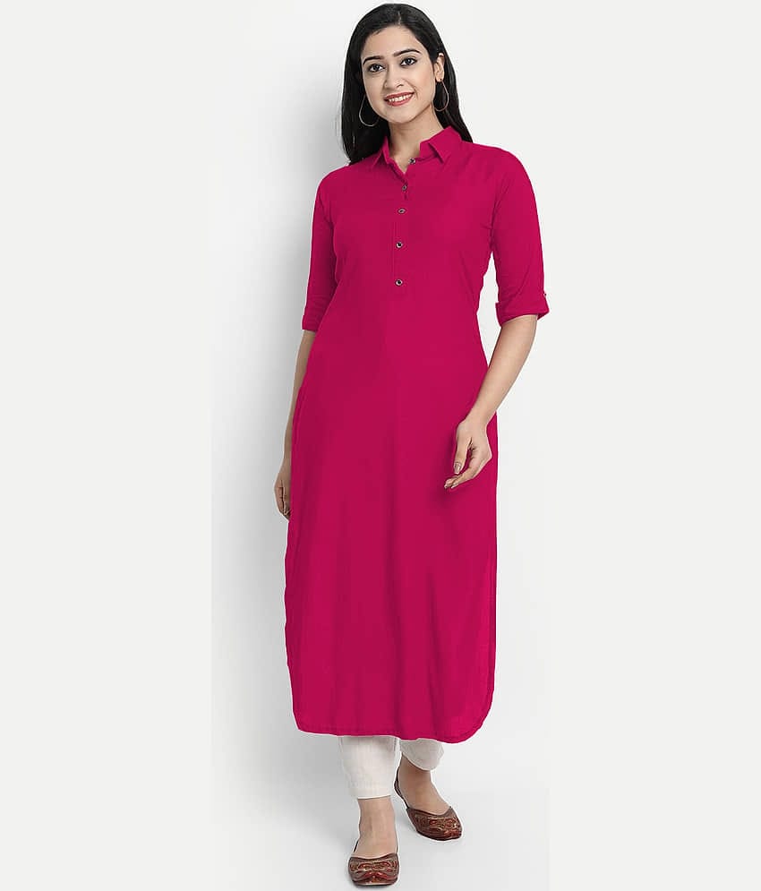 CARTSHOPY - Mint Green Rayon Women's Straight Kurti ( Pack of 1 )