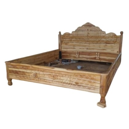 Double Teak Wood Cot Bed