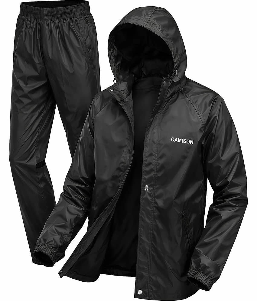 CAMISON Black Polyester Men's Rain Suit Set ( Pack of 1 )