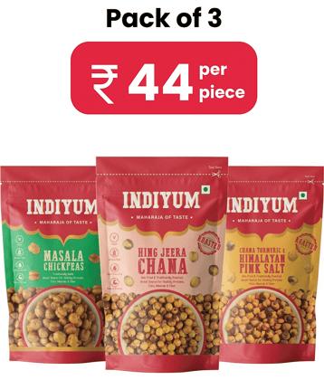 Indiyum Channa Combo Pack Hing Jeera, Channa Masala chickpeas, Channa Turmeric Himalyan Pink Salt 480g (120g X 3)