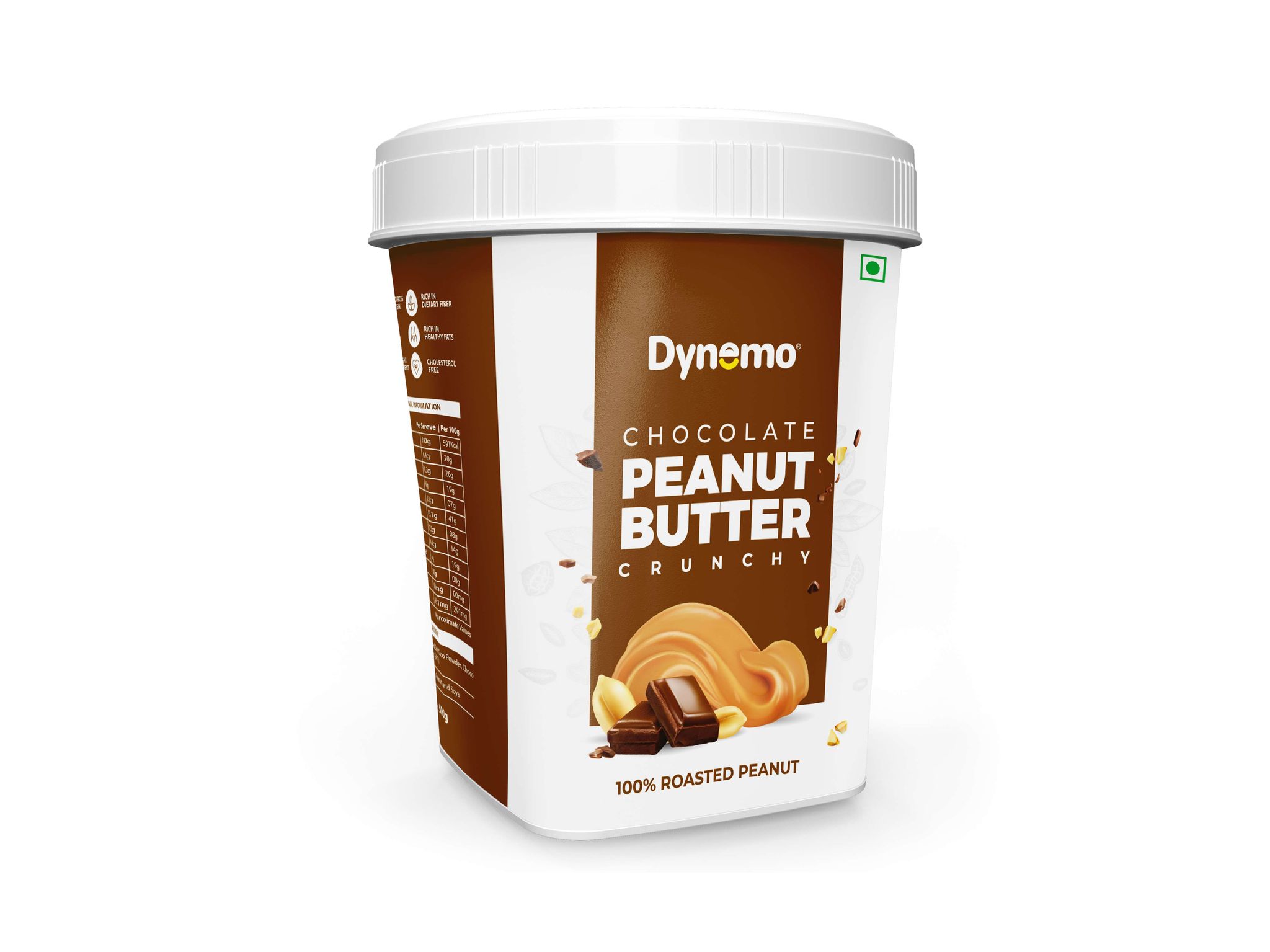 Dynemo Chocolate Crunchy Peanut Butter in IML Packing. (500 gms)