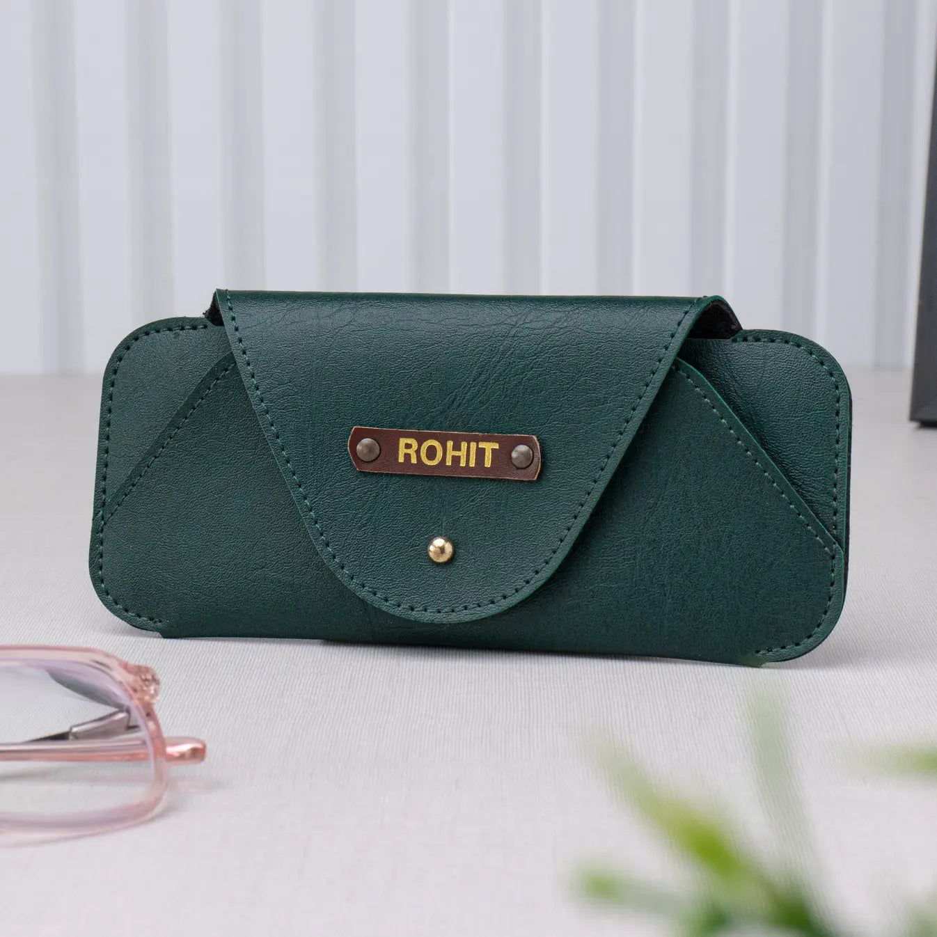 PERSONALISED SUNGLASS CASE - GREEN-Green