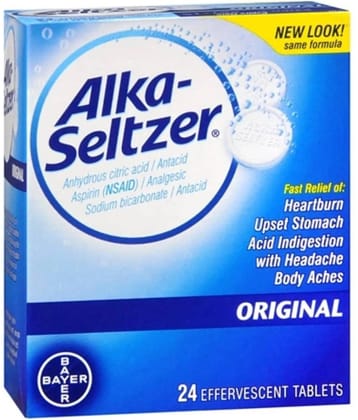 Alka Seltzer Original 24 Tablets Pack - Pain Relief ( Pack of 1 )