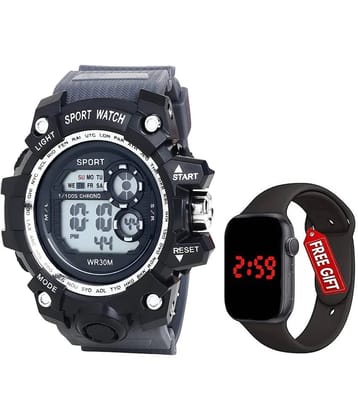 Trex Light Grey Silicon Digital Mens Watch