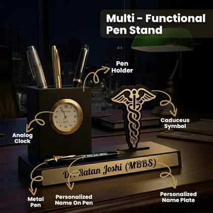 Doctor Professional Desk Decor Gift Set with Clock