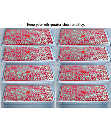 E-Retailer Set of 8 PVC Red Fridge Mats