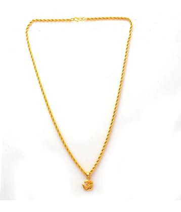 Jewar Mandi Lord Shiva Om Gold Plated Locket/Pendant with Rope/Rassi Chain Daily use for Men, Women & Girls, Boys