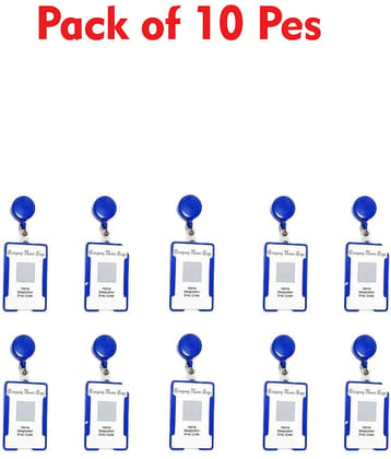 Dey's Plastic 10 ID Badge Holder ( Blue /Pack of 10 )