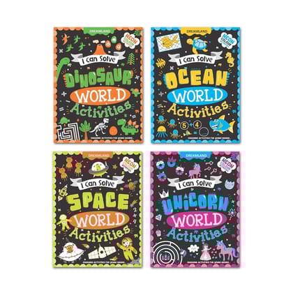 I Can Solve Activities Pack- A Set of 4 Books - I Can Solve Activity Book for Kids Age 4- 8 Years | With Colouring Pages, Mazes, Dot-to-Dots [Paperback] Dreamland Publications