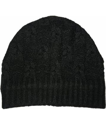 Tahiro Winters Black Woolen Cap For Women