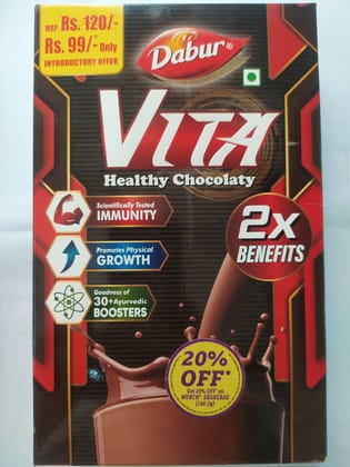 Dabur Vita Healthy chocolaty Scientifically tested Immunity Promotes physical Growth 