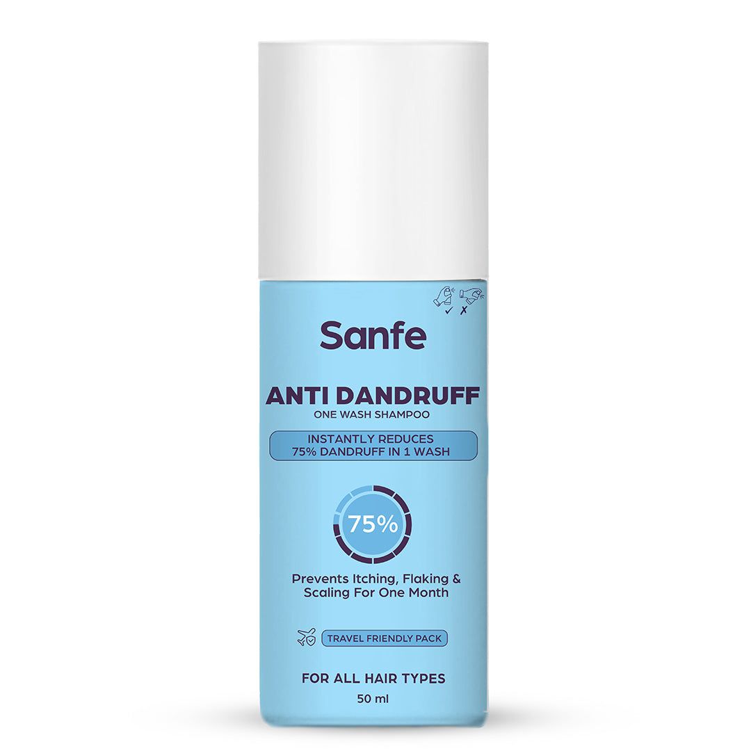 Sanfe Anti Dandruff One Wash Shampoo Removes Dandruff, Helps With Itching & Irritation 50ml