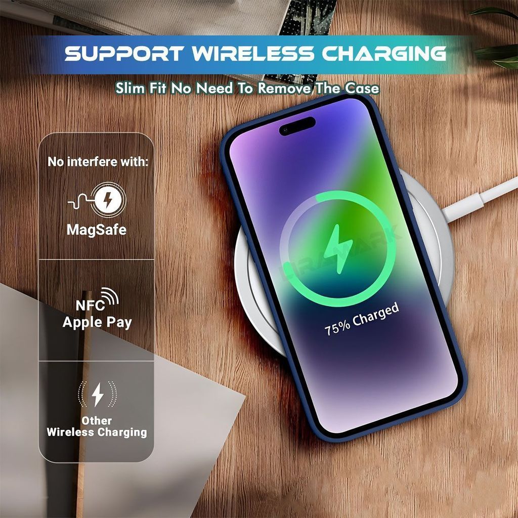 LIRAMARK Liquid Silicone Soft Back Cover Case for iPhone 15 Pro Max (6.7 inch)