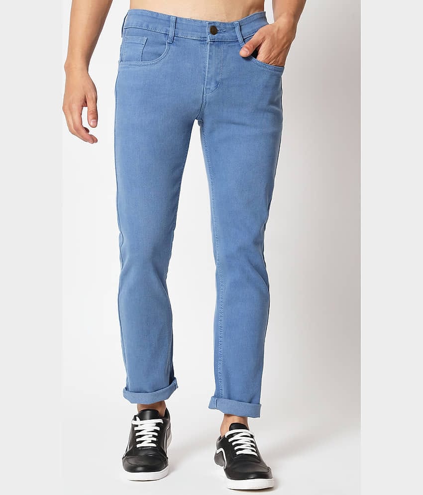 RAGZO Slim Fit Cuffed Hem Men's Jeans - Blue ( Pack of 1 )