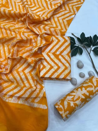 Pure Cotton Unstitched Suit With Cotton Dupatta