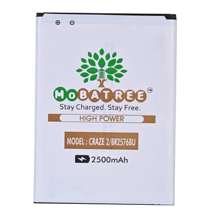Mobatree Original Mobile Battery for Intex CRAZE 2 - BR2576BU, 2500mAh (6 months Guarantee)
