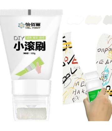 Wall Repair Paste Roller, Wall Paint Repair Wall Paste, Eco-Friendly Graffiti Paint, for DIY Repair Renovation Removel Wall Advertisements Dirty Shoe Prints (White)