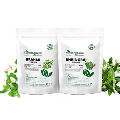 Bhringraj Powder 100 gm + Brahmi Powder 100 gm  by Kerala Naturals