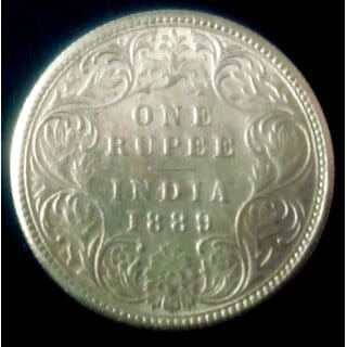 British India One Rupee 1889 Victoria Silver Coin