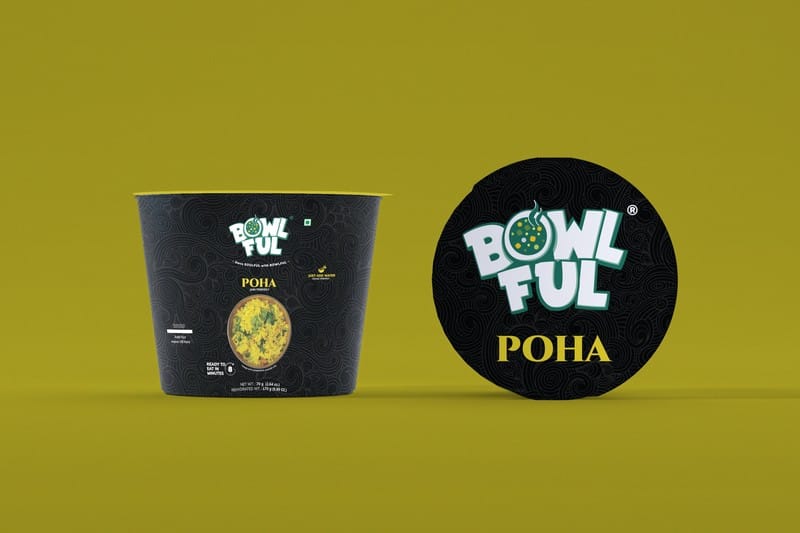 Bowlful Poha Cup - 70g Net, Flattened Rice Breakfast, Quick & Easy