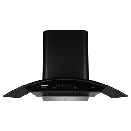 Crompton SensoSmart 90 cm Curved Glass Kitchen Chimney with 1360 m/hr Suction, Smart On & Intelli Auto-Clean | Silent Kitchen Chimney with Filterless Technology (Black) Crompton SensoSmart 90 cm Curved Glass Kitchen Chimney with 1360 m/hr Suction, Smart 