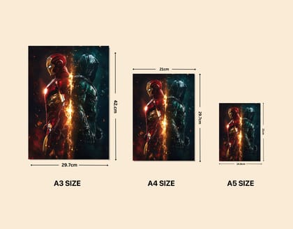 "IRON MAN VS DOCTOR DOOM"- Shiny & Sturdy Metallic Poster  Art That Pops & Sticks-A4
