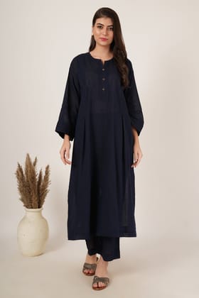 Navy Blue Kaftan Co-Ord Set of 2-S