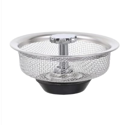 Stainless Steel Kitchen Sink Strainer with Rubber Stopper