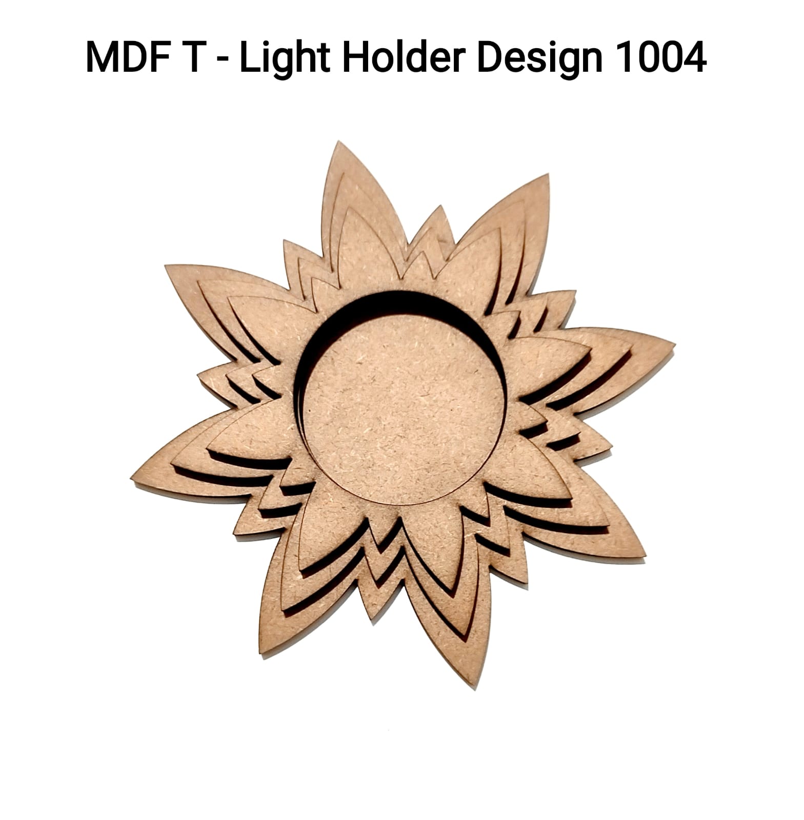 Brand Zero MDF Tea Light Holder Triple Layer - Design BZMDFTEALHDTL1004