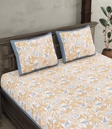 Wildlife-Inspired Pure Cotton Bedsheet