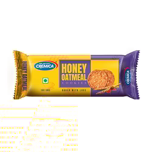 Cremica Honey Oatmeal Cookies - High In Protein & Dietary Fibre, 75 g