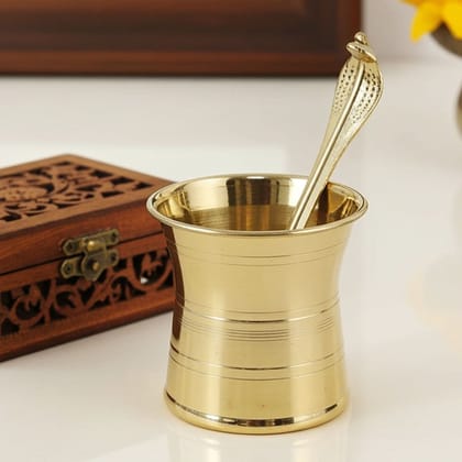 Brass Panchpatra � Traditional Pooja Water Pot for Temple & Rituals, Height : 2.7 Inch (ZMAS634 C)