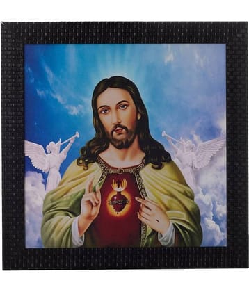 eCraftIndia Multicoloured Jesus Christ Satin Matt UV Framed Wall Art