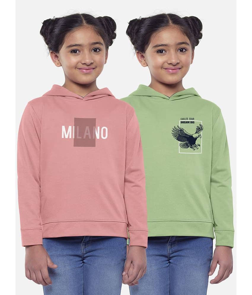 HELLCAT Pack of 2 Girls Cotton Blend Sweatshirt ( Multicolor1 )
