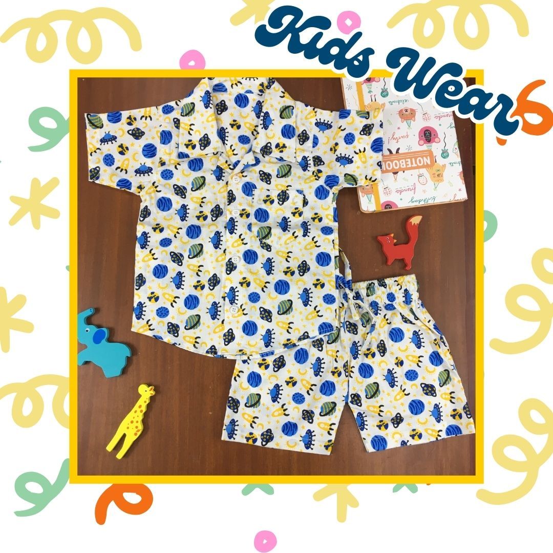 Kids Shirt & Short set - Blue Planet-6 months  - 1 year