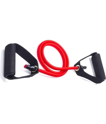 Single Toning Tube Exercise Band Resistance Band Exerciser Cord with Comfort Handles Latex Tube-Home Workout Accessories(RED)