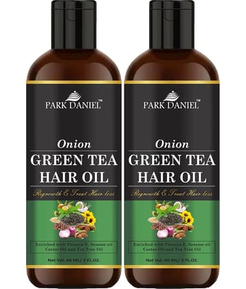 Park Daniel Onion Green Tea Oil - For Hair Regrowth 120 mL Pack of 2