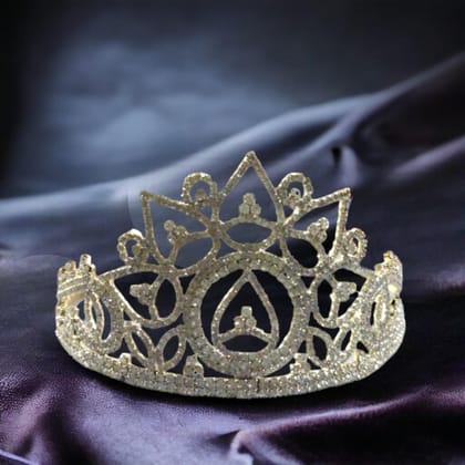 Silver Plated Embellish Rhinestone Tiara fashion show Crown