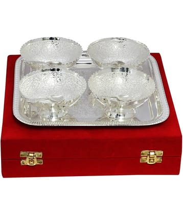 Urban hemlet German Silver 4pc Bowl set With Tray & Spoon