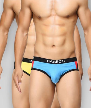 BASIICS By La Intimo - Multicolor Cotton Mens Briefs ( Pack of 2 ) - None
