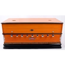 Original BINA Harmonium 9 Stopper Multifold Bellow 42 Keys Two Reeds 3.5 Octave