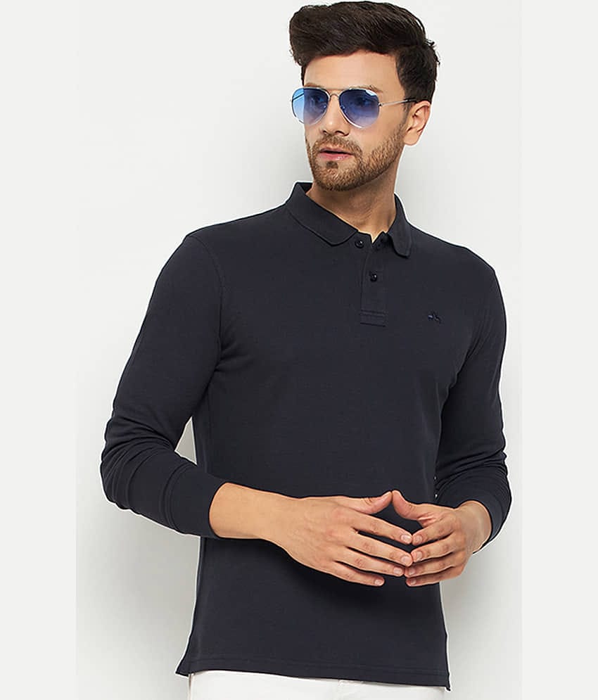 98 Degree North Pack of 1 Cotton Blend Regular Fit Solid Full Sleeves Men's Polo T Shirt ( Khakhi )