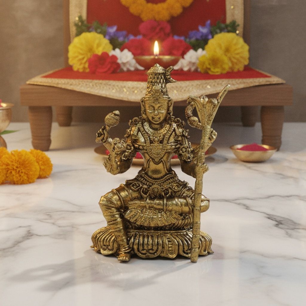 Brass Kamakshi Devi Idol Statue, Height : 2 Inch (BSMAS1929 E) - Pooja Needs | Buy online on ZillyBuy